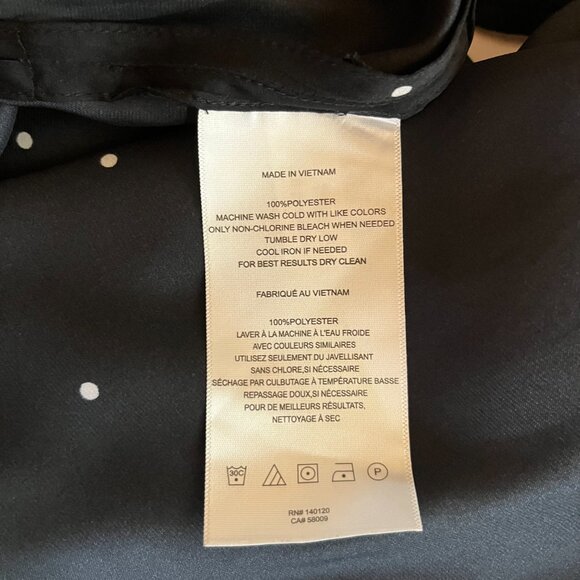 You Do You by Stella & Dot Size M Black Polka Dot Wrap Blouse Long Sleeve - Picture 10 of 10